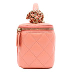 Chanel Pink Lambskin Top Handle Vanity — view 4