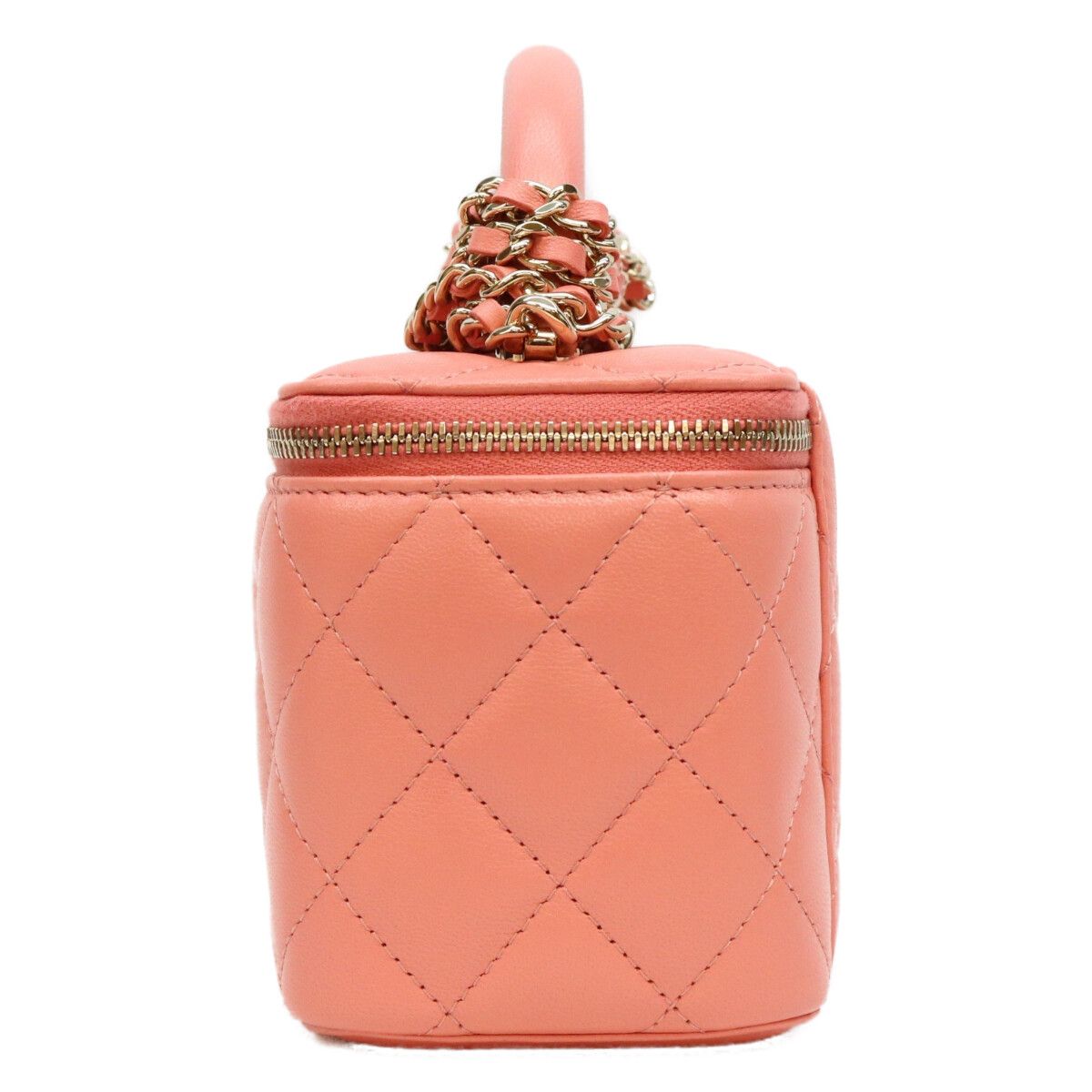 Chanel Pink Lambskin Top Handle Vanity — view 2