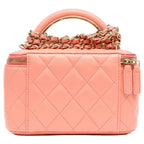 Chanel Pink Lambskin Top Handle Vanity — view 3