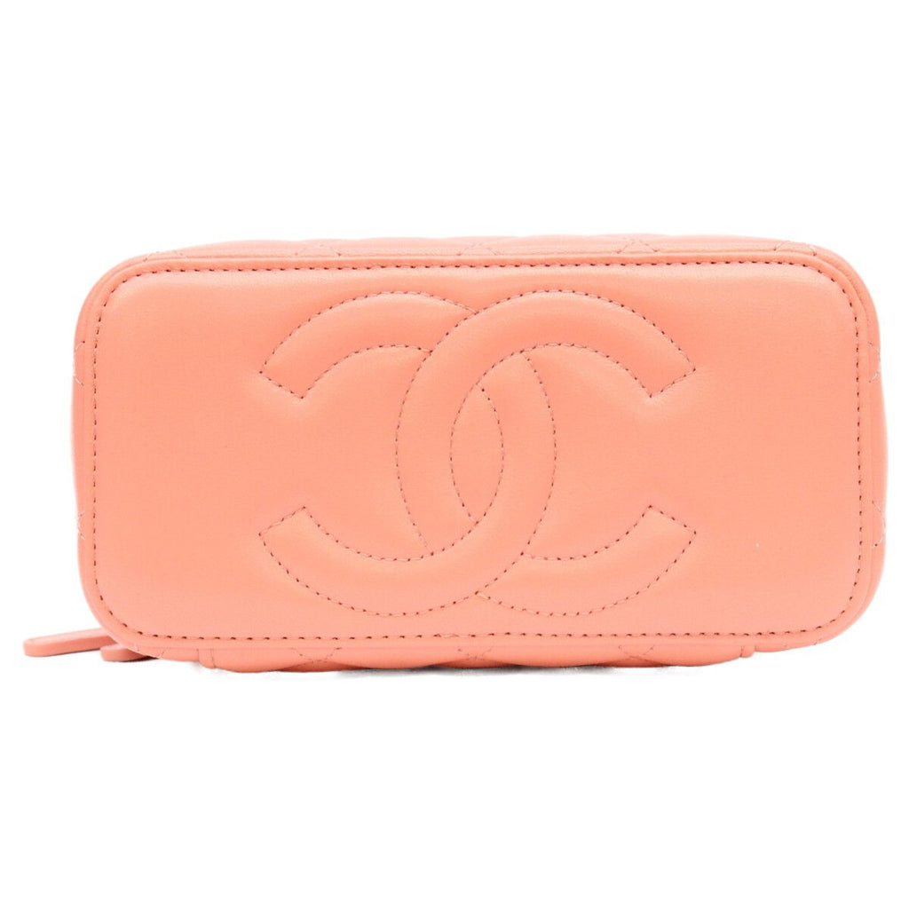 Chanel Pink Lambskin Top Handle Vanity — view 5