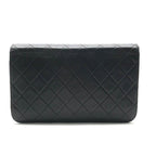 Chanel CC Logo Quilted Push Lock Leather Chain Shoulder Bag Black — view 3