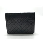 Chanel CC Logo Push Lock Lambskin Quilted Shoulder Bag Black — view 2