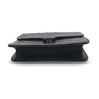 Chanel CC Logo Push Lock Lambskin Quilted Shoulder Bag Black — view 3