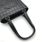Chanel CC Logo Choco Bar Lambskin Tote Bag Black — view 7