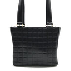 Chanel CC Logo Choco Bar Lambskin Tote Bag Black — view 3