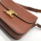 Celine Triomphe Leather Shoulder Bag Brown — view 4