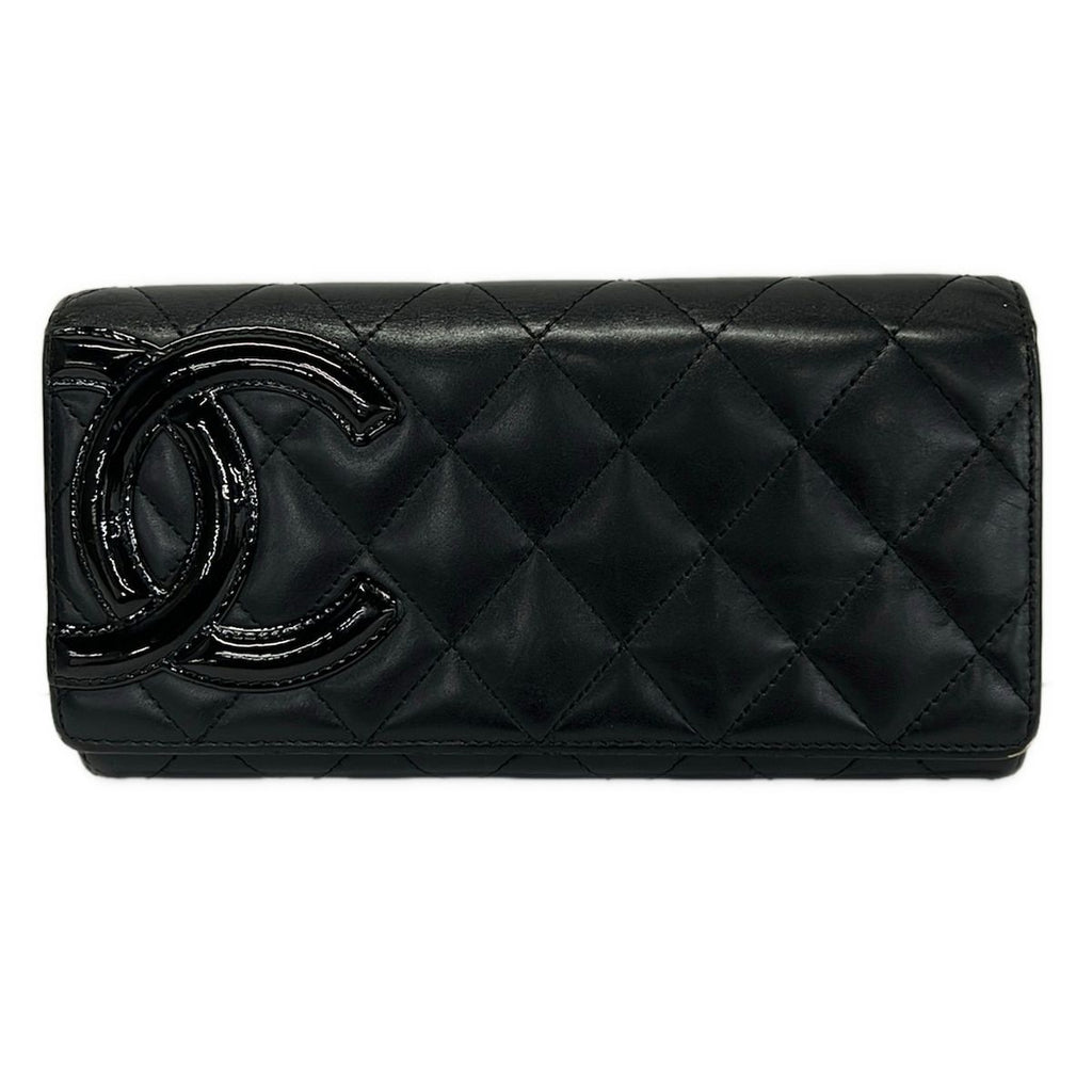Chanel Wallet Cambon Line Black Silver Leather