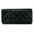 Chanel Wallet Cambon Line Black Silver Leather