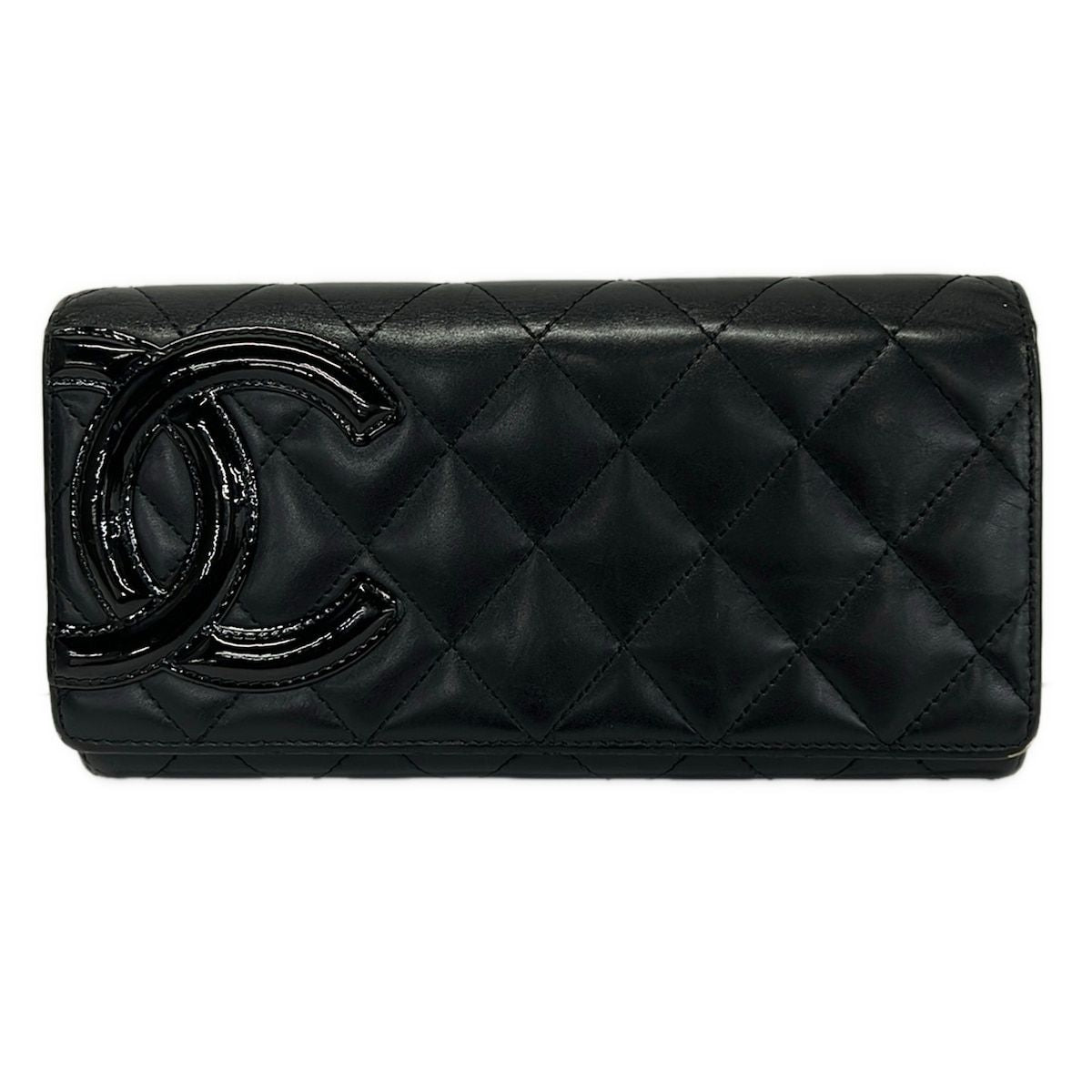 Chanel Wallet Cambon Line Black Silver Leather