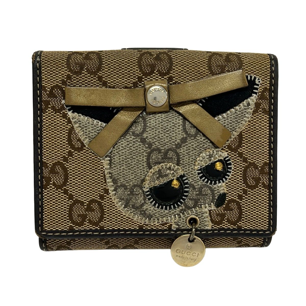 Gucci Snap Wallet GG Pattern Ori Beige Brown Multi Leather