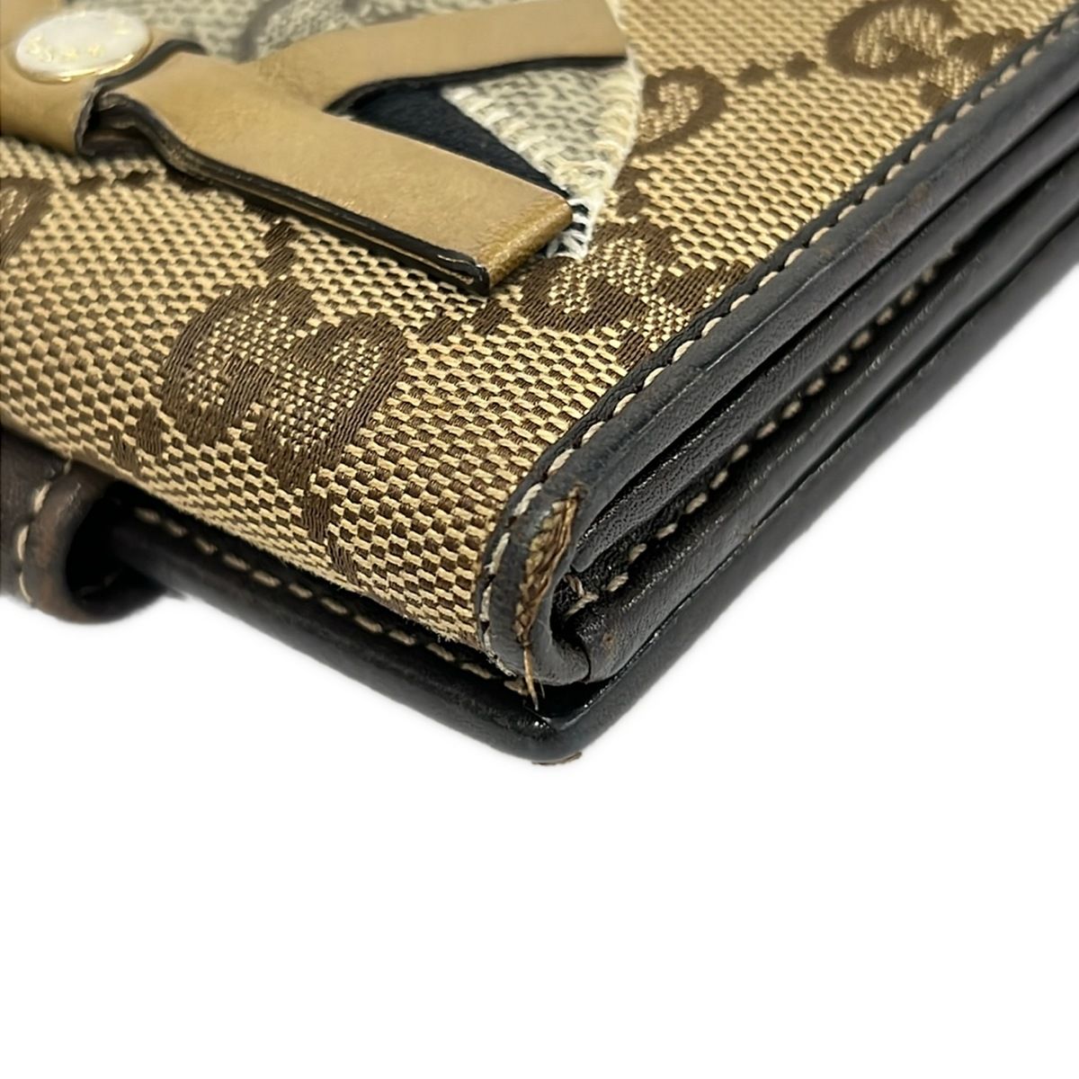Gucci Snap Wallet GG Pattern Ori Beige Brown Multi Leather — view 6
