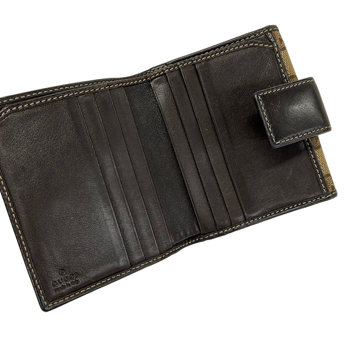 Gucci Snap Wallet GG Pattern Ori Beige Brown Multi Leather — view 3