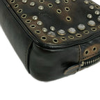 Prada Shoulder Bag Black Brown Eyelet Bijou Crossbody Leather — view 6