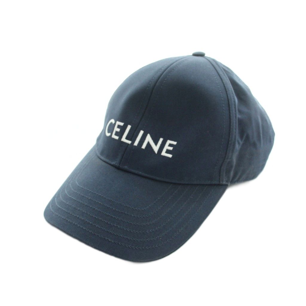 Celine Baseball Cap Hat Embroidery Logo S Navy