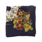 Chanel Scarf Pocket Square Border Pattern Navy — view 2