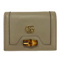 Gucci Bifold Wallet Diana Bamboo Beige Gold Leather