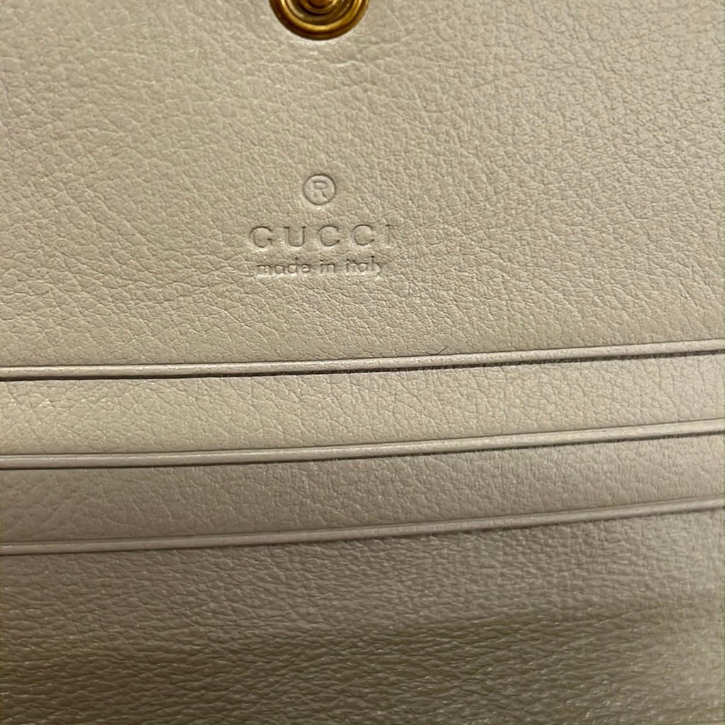Gucci Bifold Wallet Diana Bamboo Beige Gold Leather — view 6