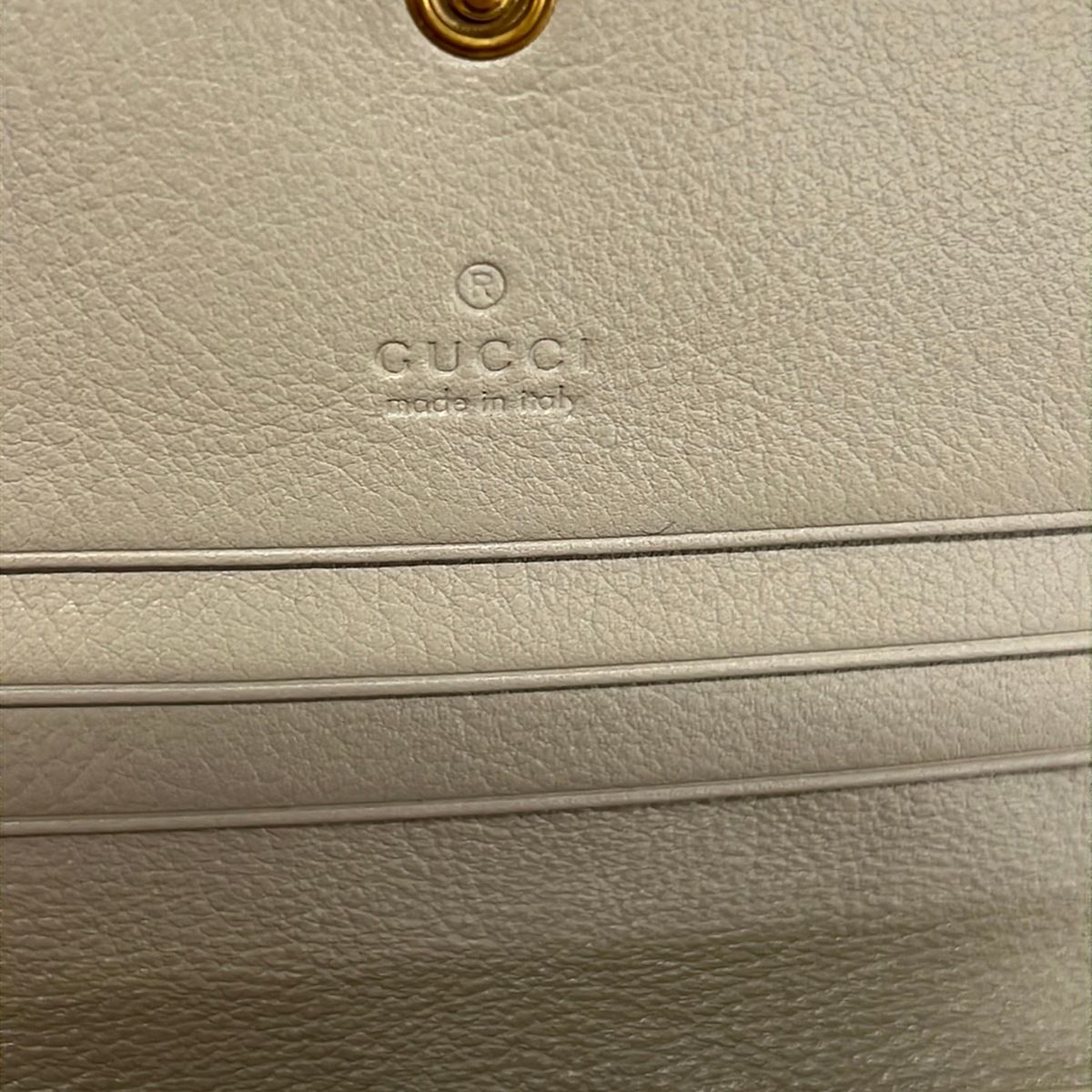 Gucci Bifold Wallet Diana Bamboo Beige Gold Leather — view 6