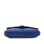 Saint Laurent YSL Logo Carre Mini Chain Shoulder Bag Blue Leather — view 3