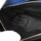 Saint Laurent YSL Logo Carre Mini Chain Shoulder Bag Blue Leather — view 6