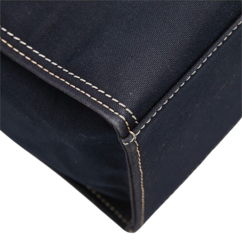 Fendi FF Logo Buckle Tote Shoulder Bag Navy Canvas — view 7