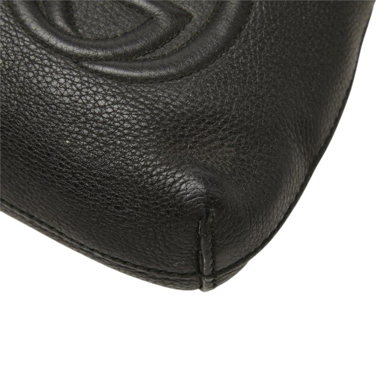 Gucci Interlocking G Crossbody Shoulder Bag Black Leather — view 4
