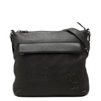 Gucci Interlocking G Crossbody Shoulder Bag Black Leather