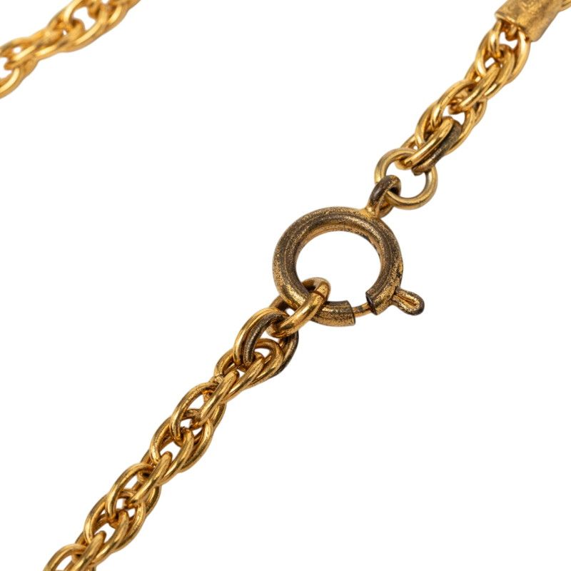 Chanel CC Logo Coin Motif Vintage Chain Pendant 93P Gold Plated — view 4