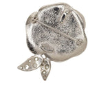 Chanel CC Logo Camellia Brooch 04P Silver Beige Metal Rhinestone — view 3