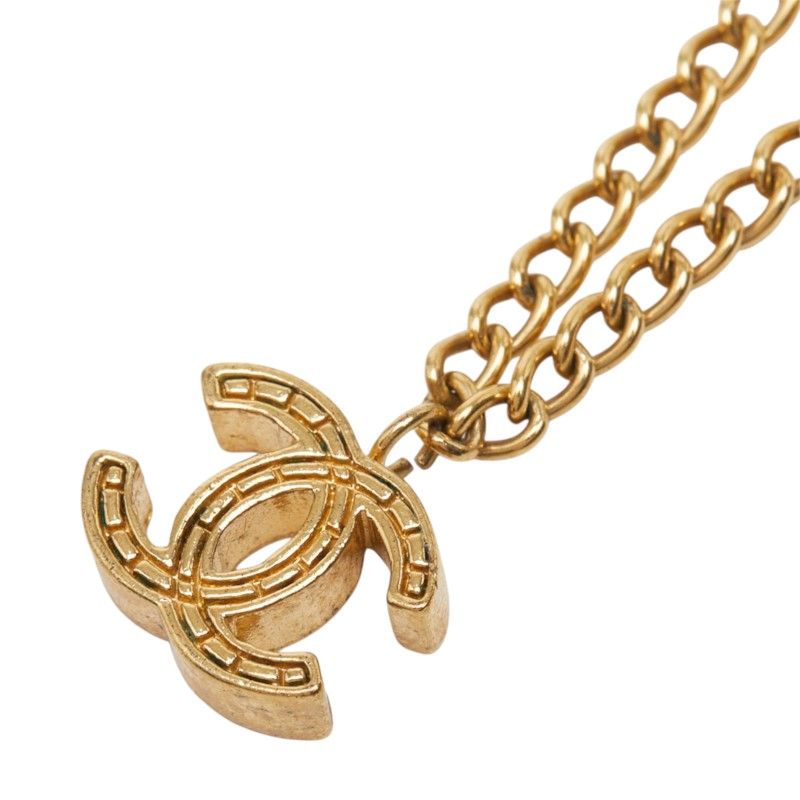 Chanel CC Logo Chain Pendant Gold Plated