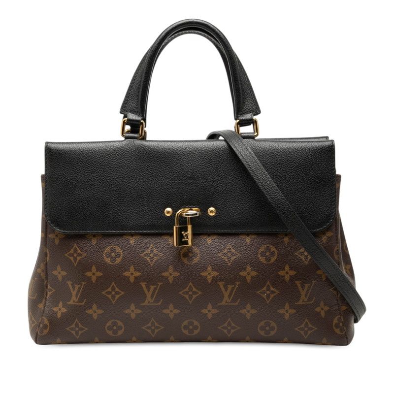 Louis Vuitton Monogram Venus 2-Way Shoulder Bag Brown Noir Black Leather