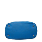 Prada Vitello Daino Tote Bag Blue Leather — view 3