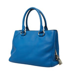 Prada Vitello Daino Tote Bag Blue Leather — view 2
