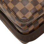 Louis Vuitton Damier Broadway Crossbody Shoulder Bag Brown Leather — view 4