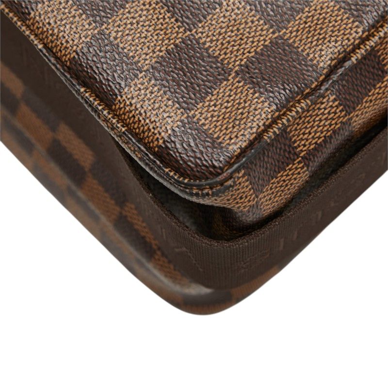 Louis Vuitton Damier Broadway Crossbody Shoulder Bag Brown Leather — view 6
