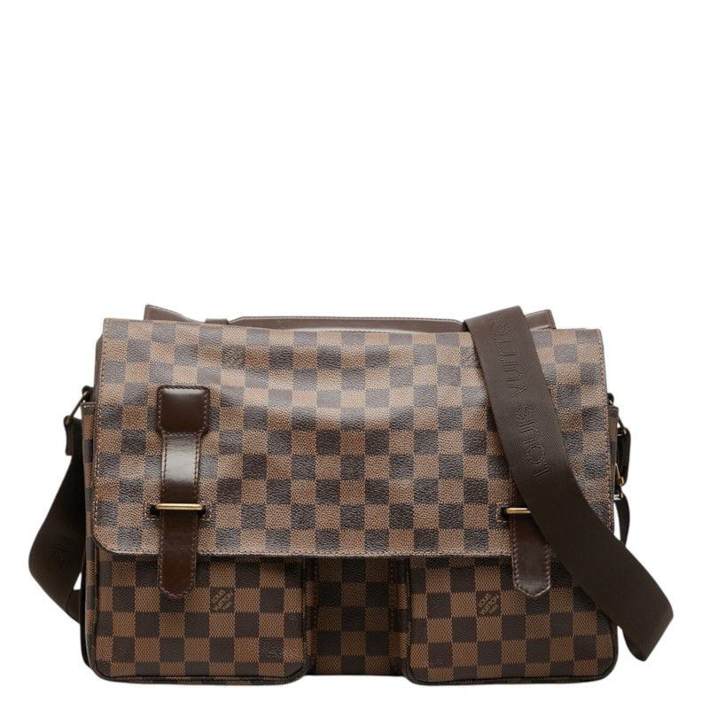 Louis Vuitton Damier Broadway Crossbody Shoulder Bag Brown Leather