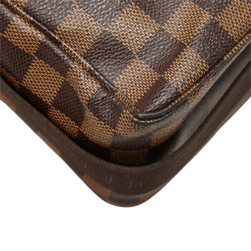 Louis Vuitton Damier Broadway Crossbody Shoulder Bag Brown Leather — view 7