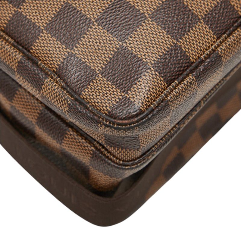 Louis Vuitton Damier Broadway Crossbody Shoulder Bag Brown Leather — view 5