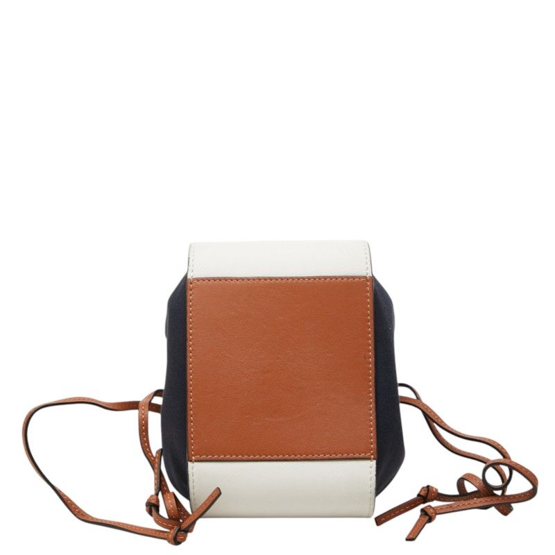 Loewe Anagram Hammock Sailor Small 2-Way Shoulder Bag White Navy Canvas Leather — view 3