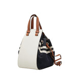 Loewe Anagram Hammock Sailor Small 2-Way Shoulder Bag White Navy Canvas Leather — view 2