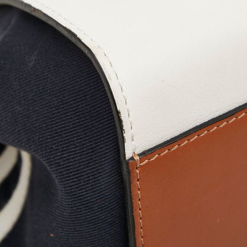 Loewe Anagram Hammock Sailor Small 2-Way Shoulder Bag White Navy Canvas Leather — view 5