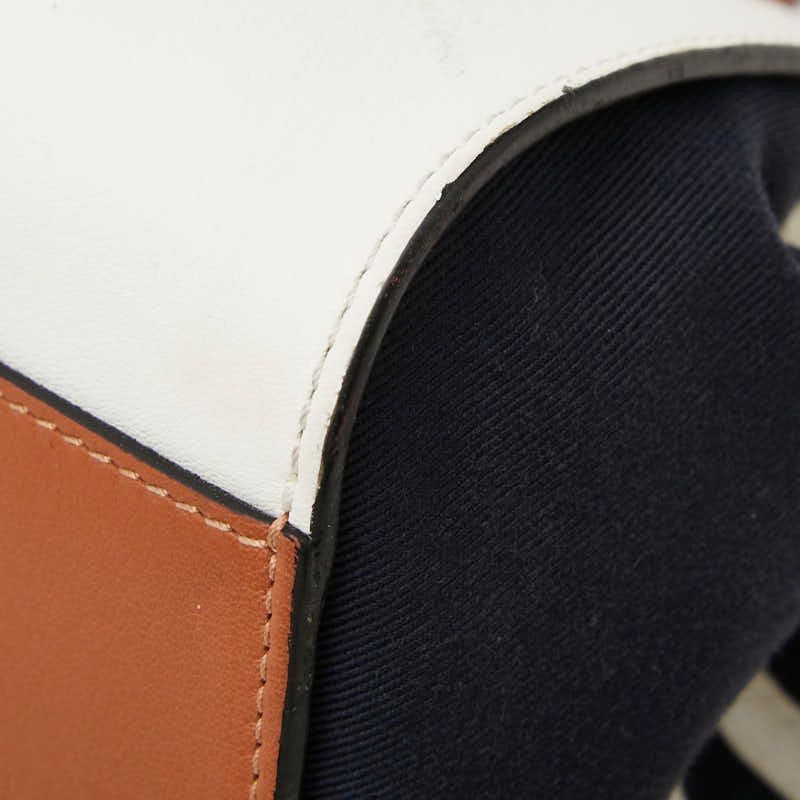 Loewe Anagram Hammock Sailor Small 2-Way Shoulder Bag White Navy Canvas Leather — view 6