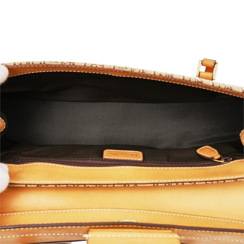Dior Trotter Street Chic Shoulder Bag Beige Brown Canvas Leather — view 8