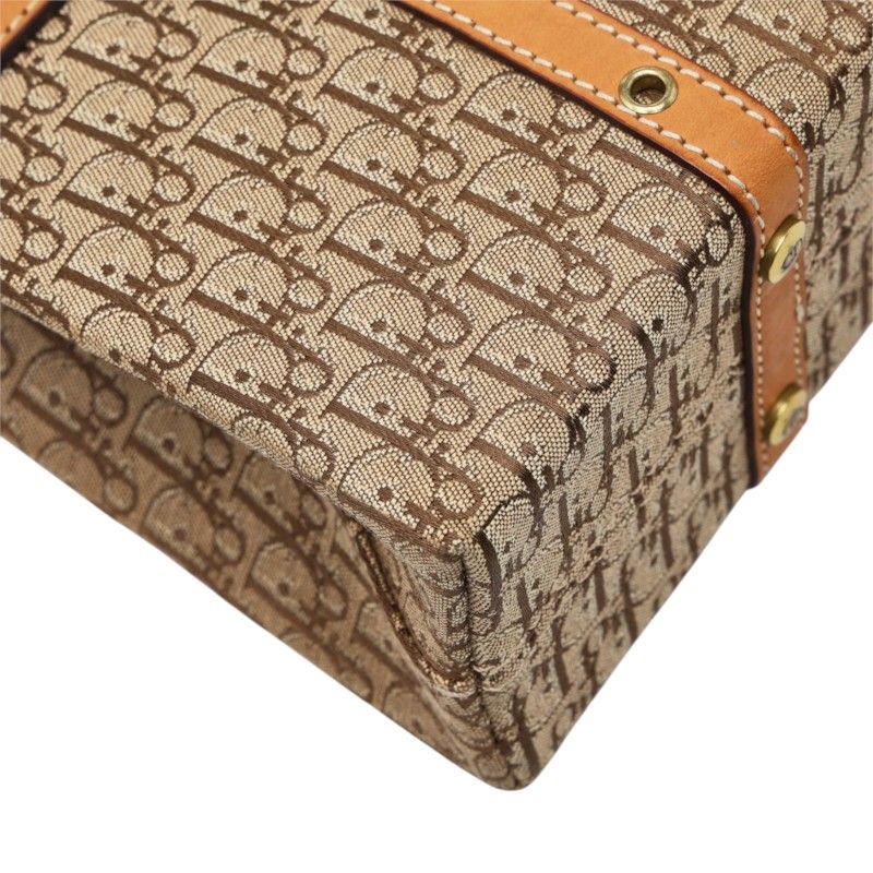 Dior Trotter Street Chic Shoulder Bag Beige Brown Canvas Leather — view 7