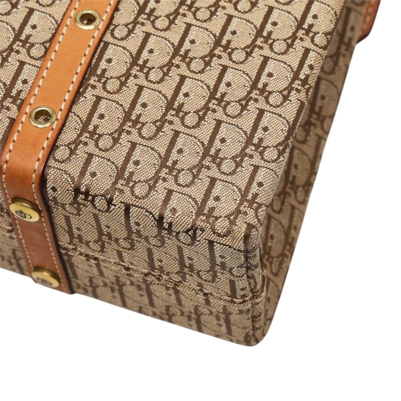 Dior Trotter Street Chic Shoulder Bag Beige Brown Canvas Leather — view 6