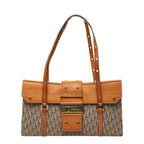 Dior Trotter Street Chic Shoulder Bag Beige Brown Canvas Leather