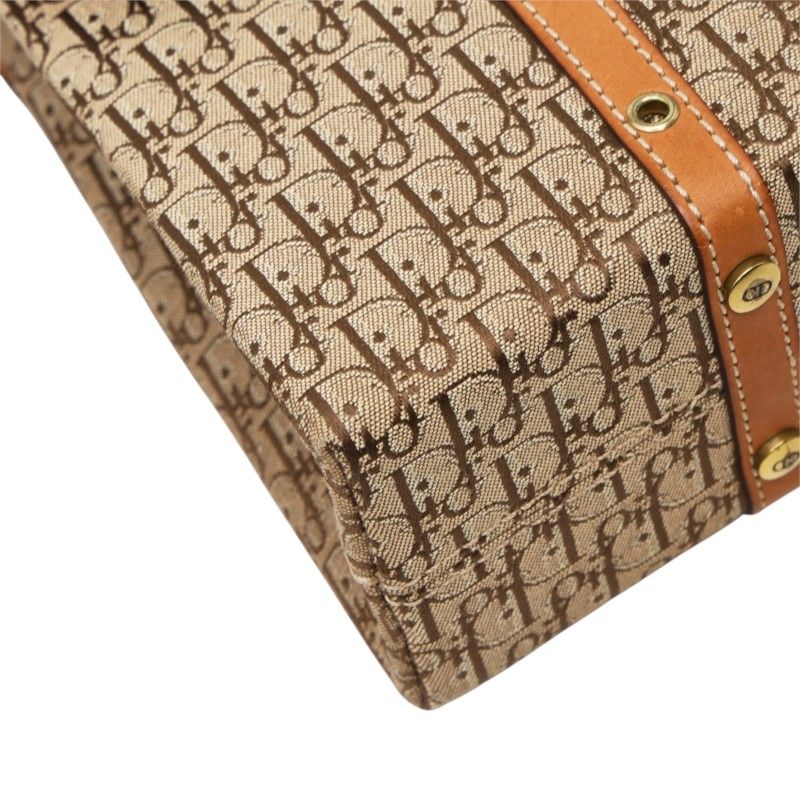 Dior Trotter Street Chic Shoulder Bag Beige Brown Canvas Leather — view 5