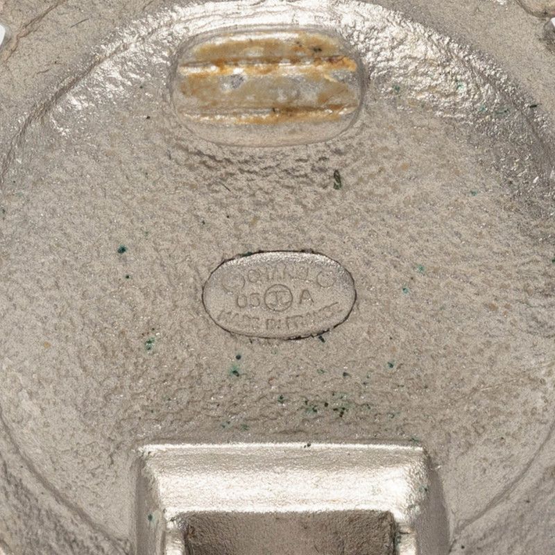 Chanel CC Logo Earrings 05A Silver Green Metal Rhinestone — view 3
