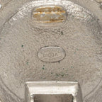 Chanel CC Logo Earrings 05A Silver Green Metal Rhinestone — view 3