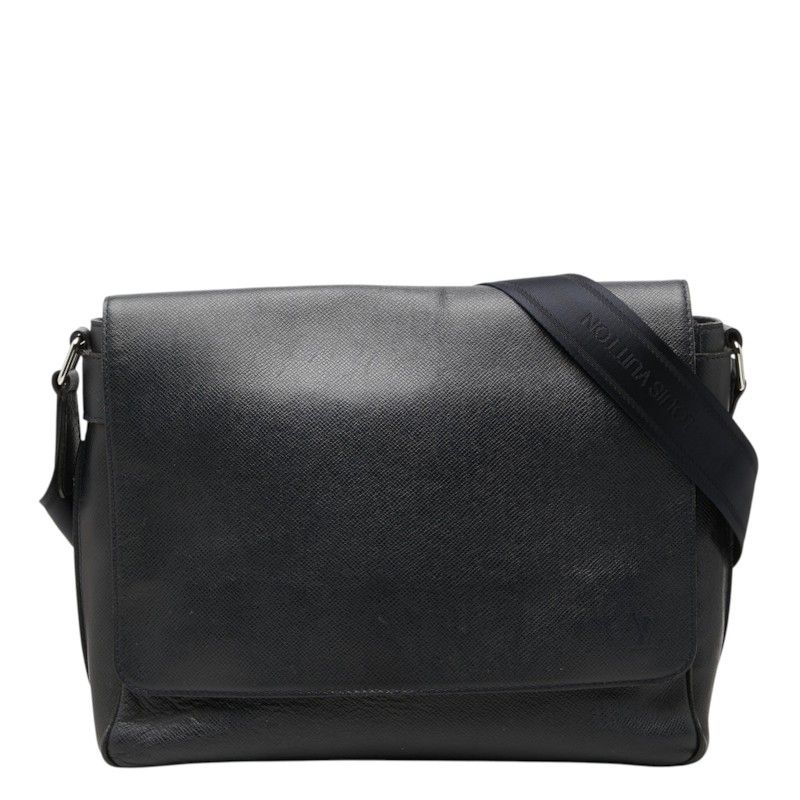 Louis Vuitton Taiga Roman MM Crossbody Shoulder Bag Navy Leather